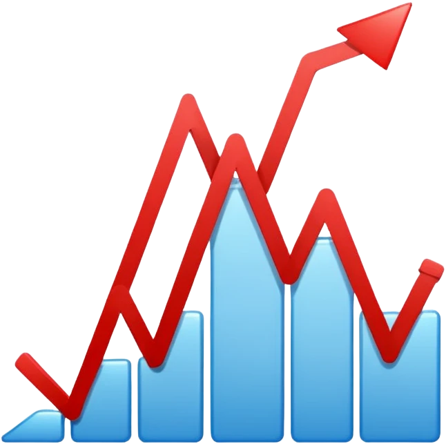 graph with line going down and the line being red emoji