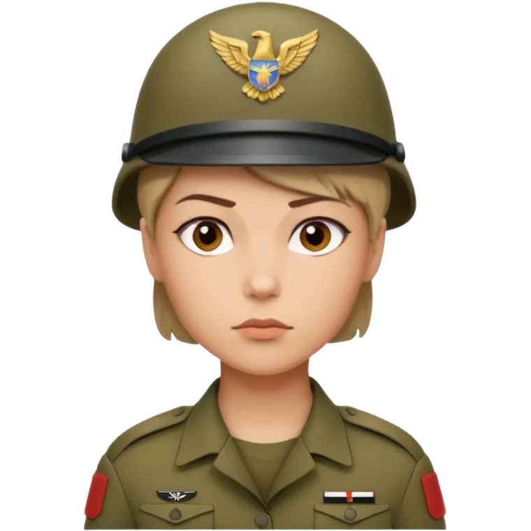 women Soldier without wearing no cap emoji