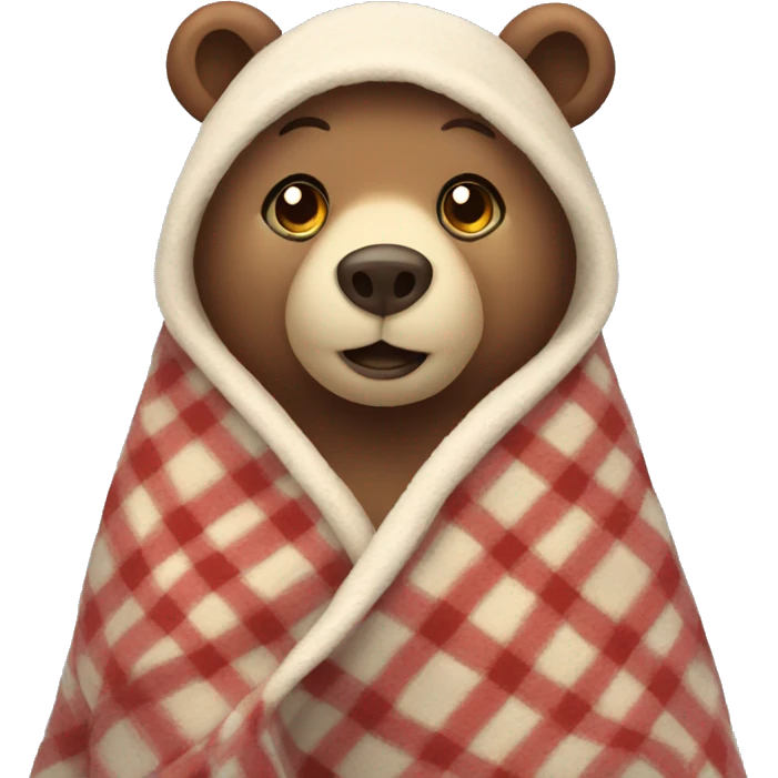 bear cozy in blanket emoji