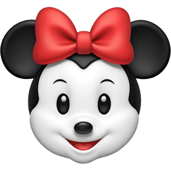 minnie mouse black and white outline emoji