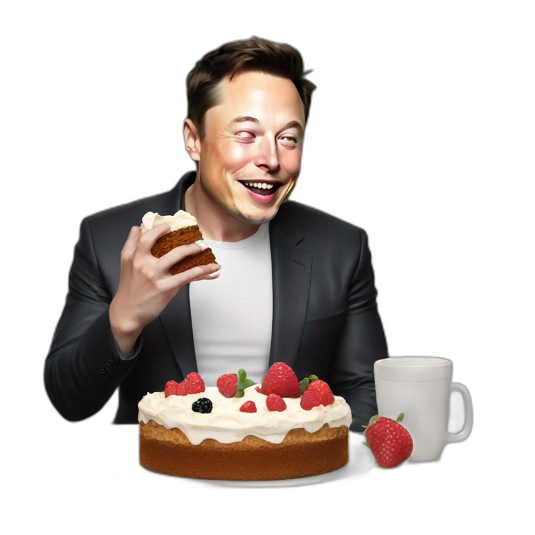 Elon musk eating cake emoji
