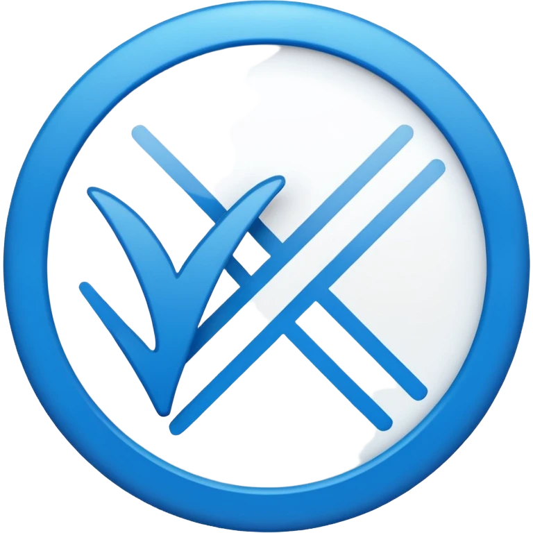 A check mark in a completely blue circle like a max emoji