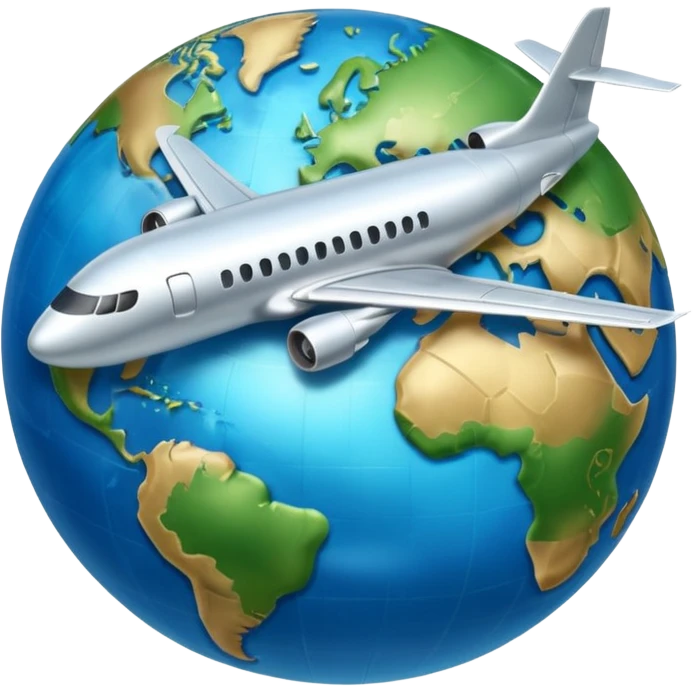 plane flying the globe emoji