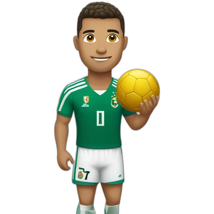 Ronaldo holding a ball emoji