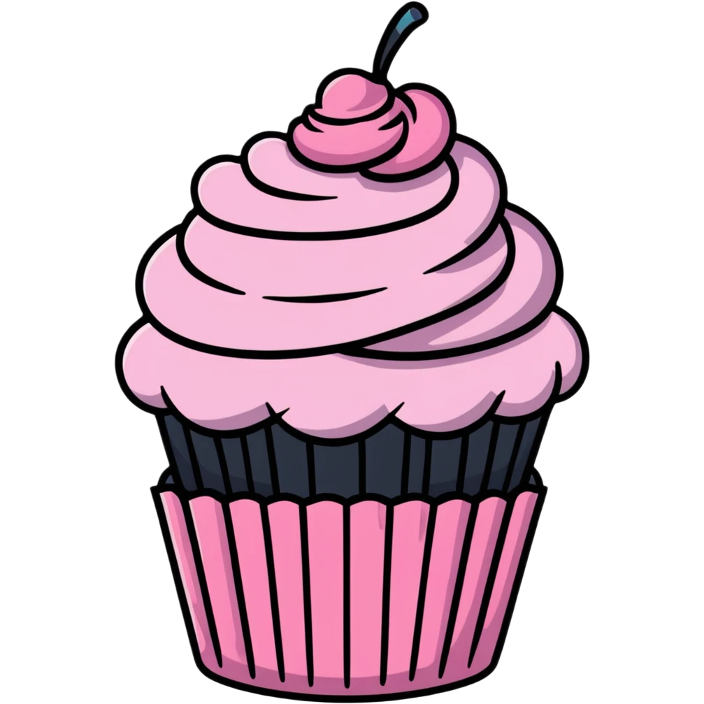 cupcake with pink icing emoji