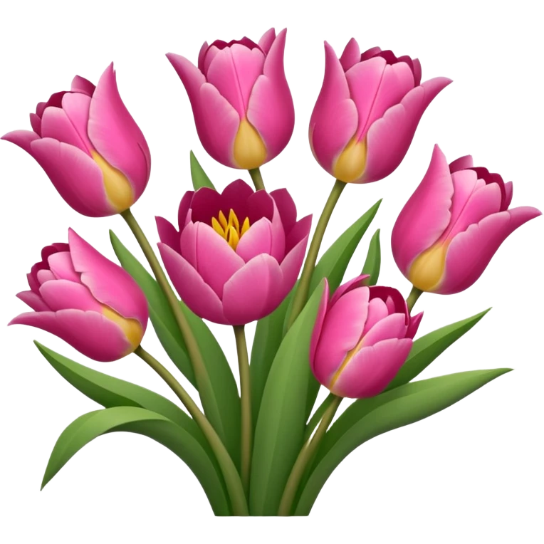 Un ramo de peonias con tulipanes emoji