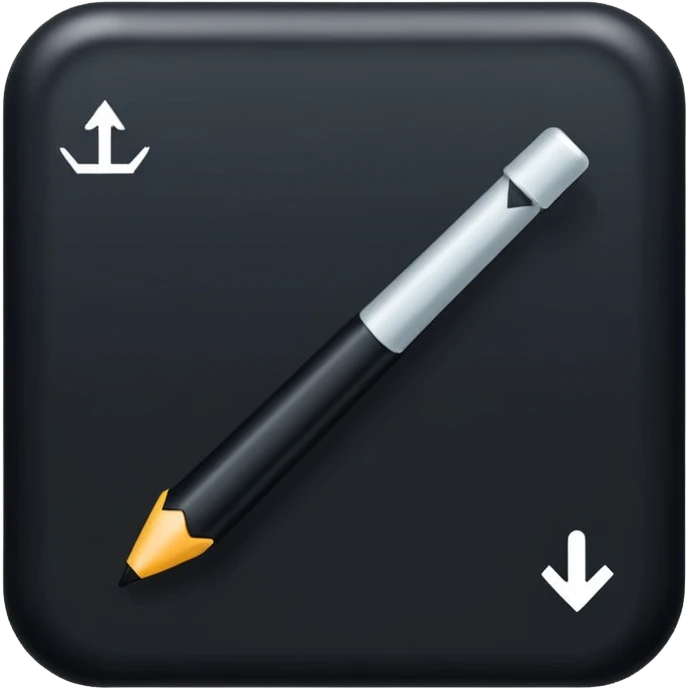 Simple Black cursor emoji