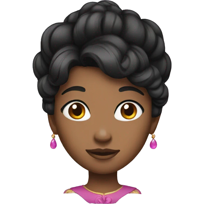 BLACK HAIR princess HEAD emoji