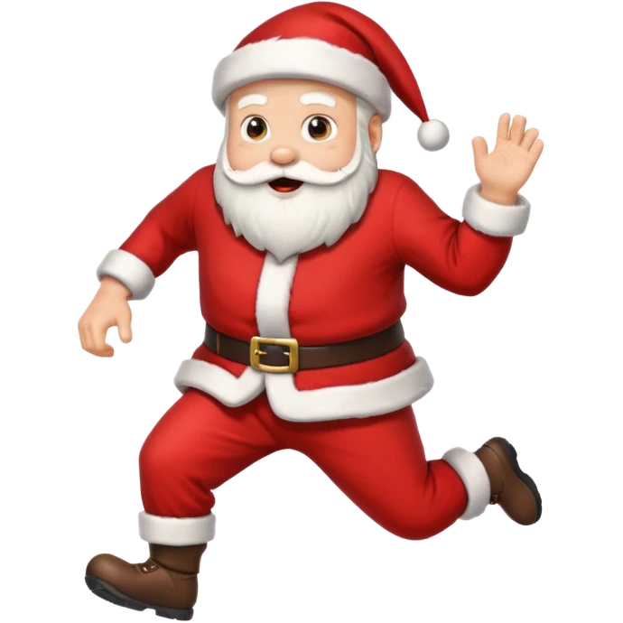 crazy santa running to the right emoji