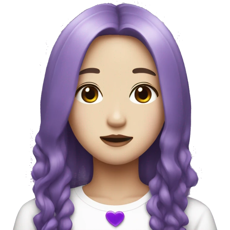 K-pop girl with purple theme emoji