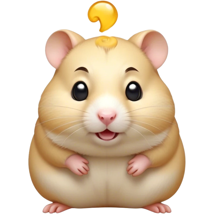 Cinematic Comical Cream Hamster Portrait Emoji, Head tilted dramatically with an exaggeratedly amused expression, featuring a striking cream coat with a luminous sheen, wide, expressive dark eyes filled with playful disbelief, Simplified yet hilariously expressive features, highly detailed, glowing with a slightly sassy glow, high shine, dramatic yet playful, stylized with an air of cheeky mischief, bright and endearing, soft glowing outline, capturing the essence of a spirited and over-the-top hamster, so meme-worthy it feels like it could side-eye its way into internet fame instantly! emoji