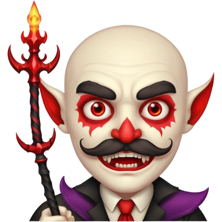 human colored demon with mustache and wand emoji