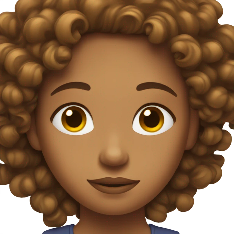 Curly brown hair girl relaxing emoji