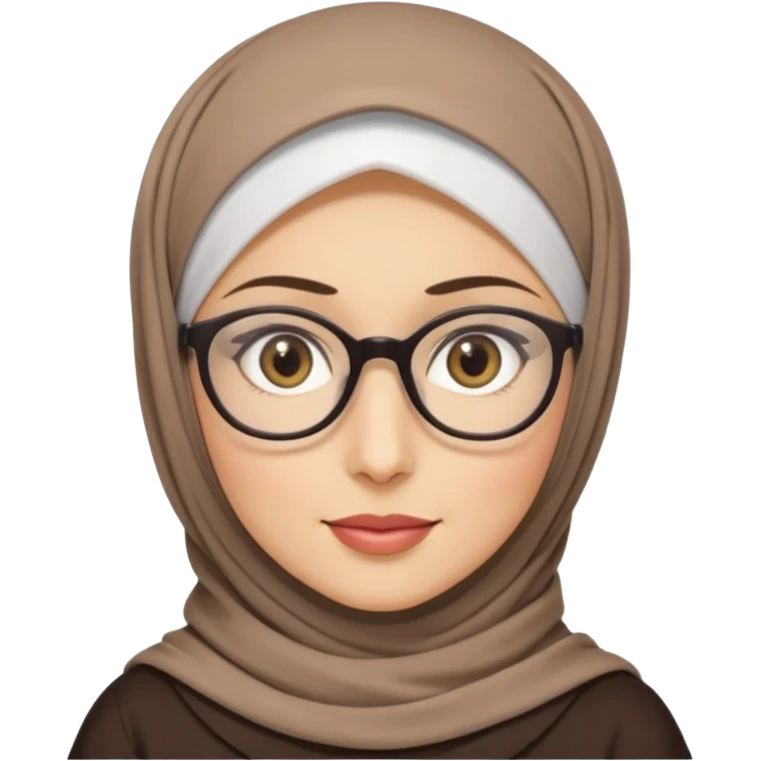 hijabi with fair skin and big glasses she has light eyes emoji