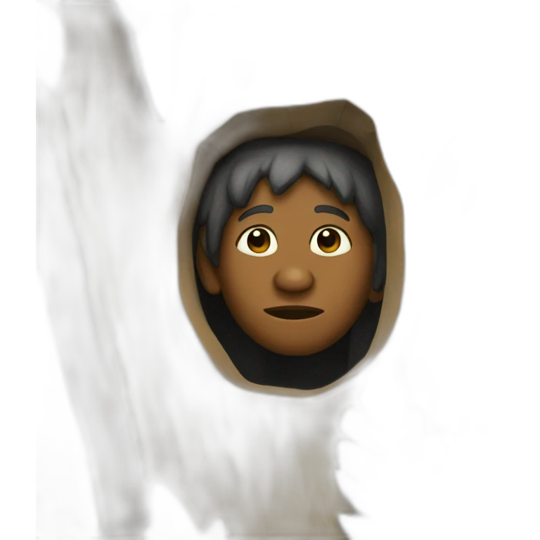 Aborigine hiding in the trees emoji