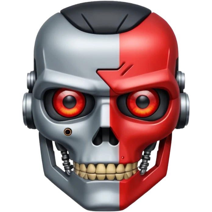 half face metal Terminator Red eyed  emoji