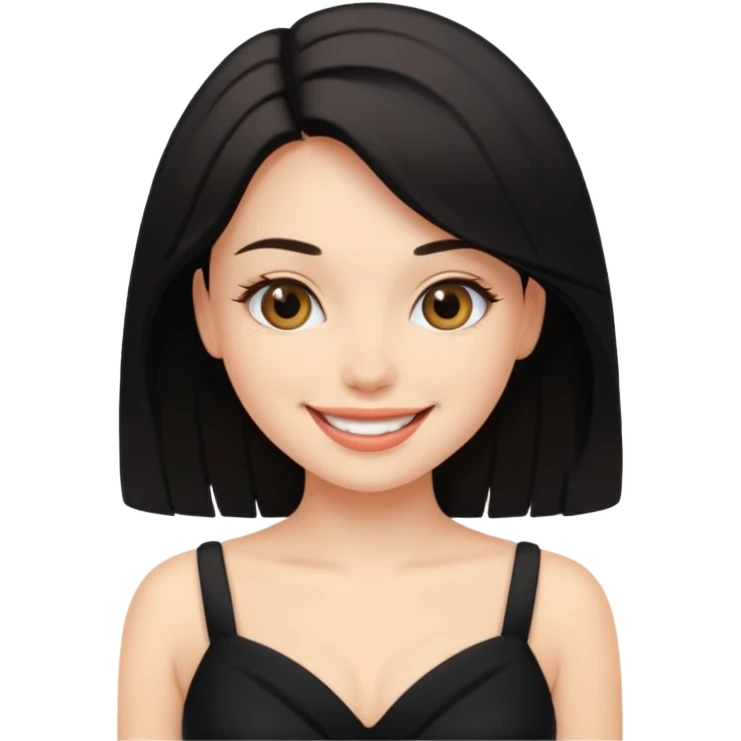 Sexy girl in a black dress emoji
