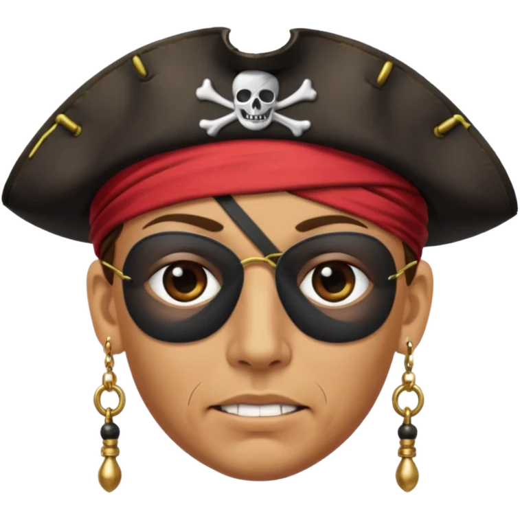 Eye patch pirate with earring, one eye covered
 emoji