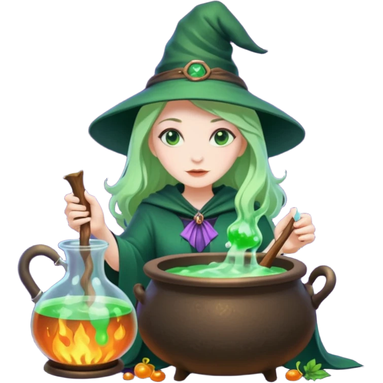 green witch cooking potion emoji