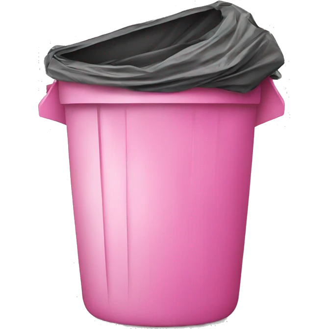 trash with pink emoji