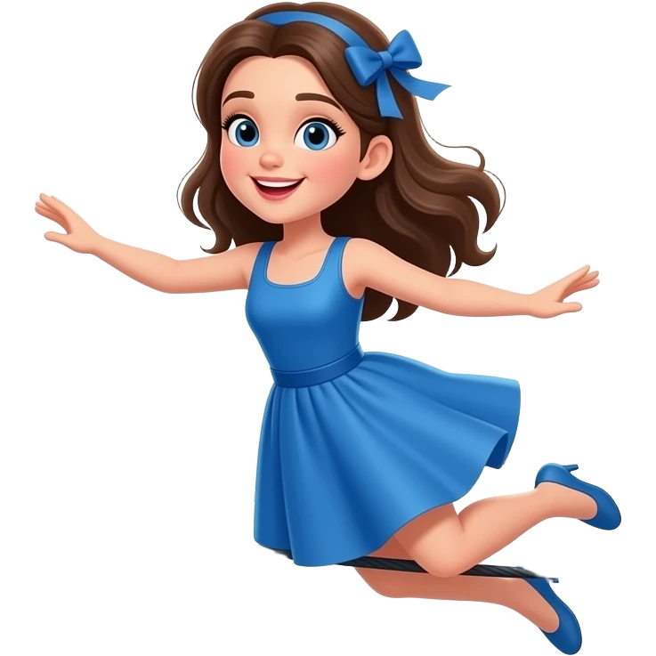 Stage flying wires girl in blue dress emoji