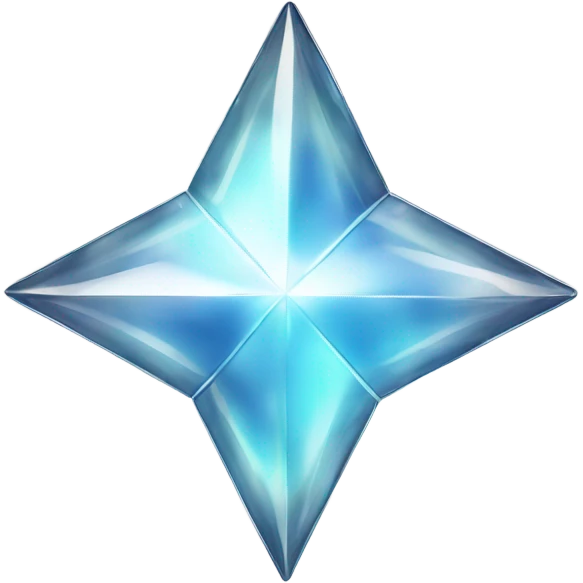 glass chrome four-point star diamond texture  emoji