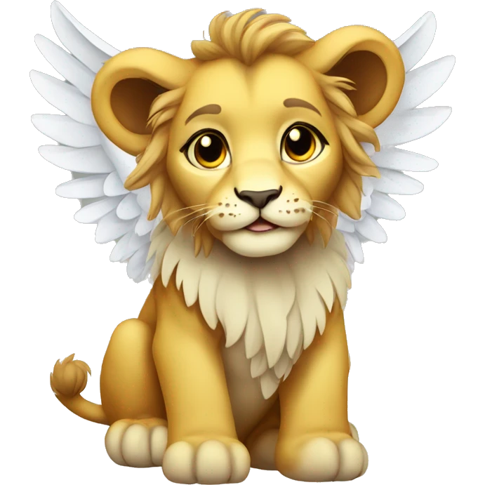 Cute Lion cub with wings emoji