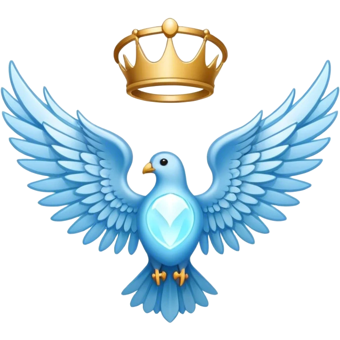 small wings emblem holy light blue emoji