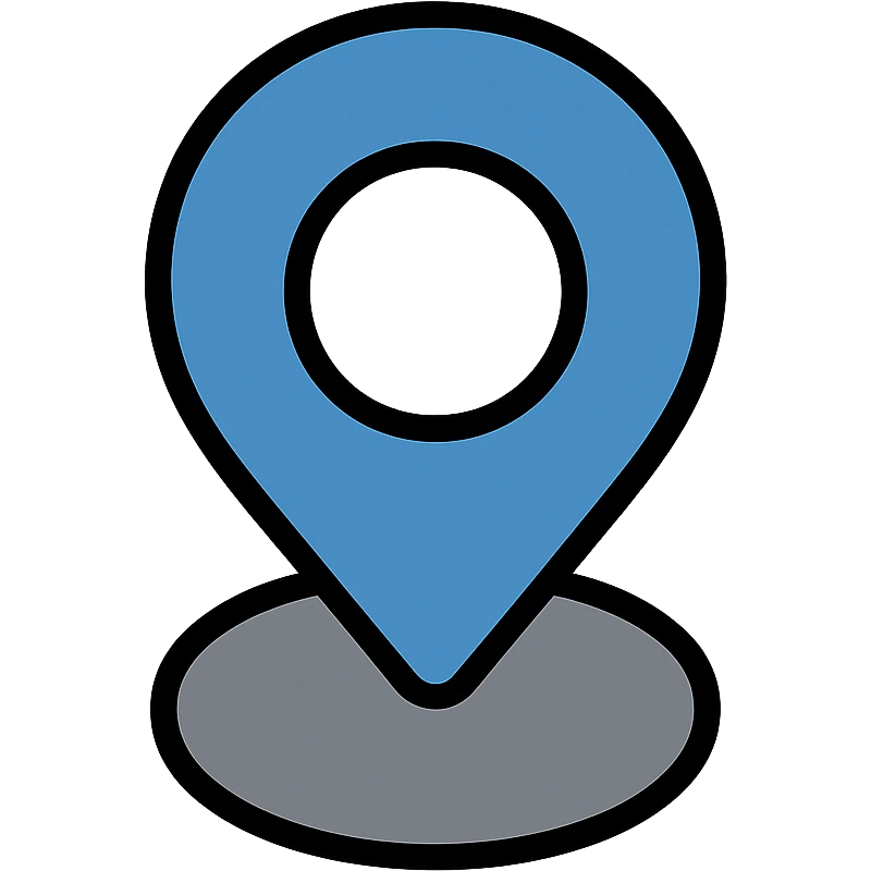 map pin icon, sleek minimal corporate style, blue and gray color scheme emoji