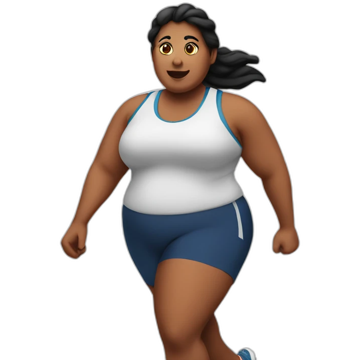 fat runner woman emoji