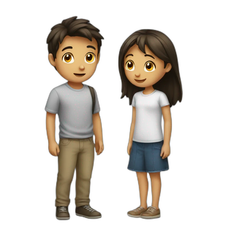 A boy talking to a girl emoji