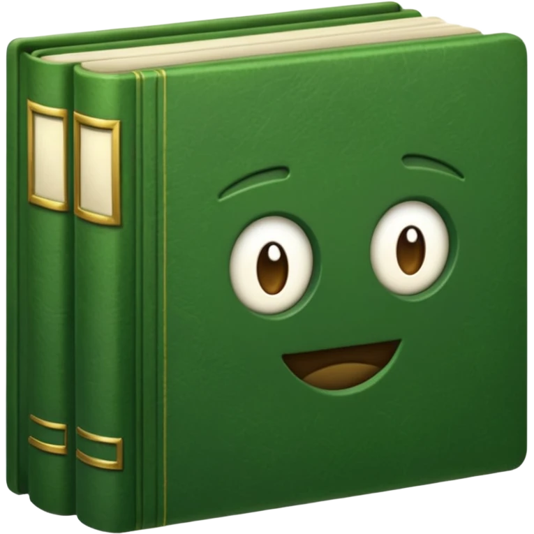 biblioteca de livros em tons de verde musgo emoji