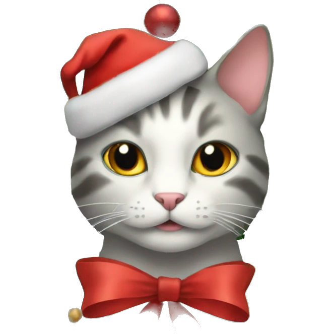 Cat Christmas wreath emoji