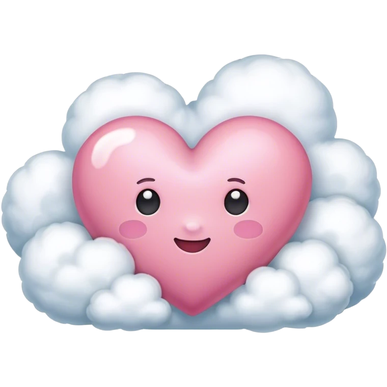 pink heart + cloud emoji