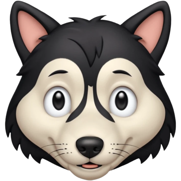 zoobie com cabelo preto wolfcut com olhos caidos emoji