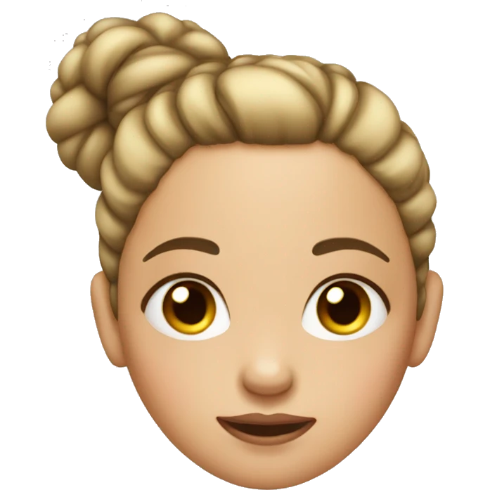 Girl with pimples on face and hair in a bun emoji
