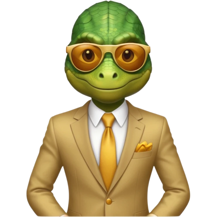 rich capitalist lizard king gold sunglasses emoji