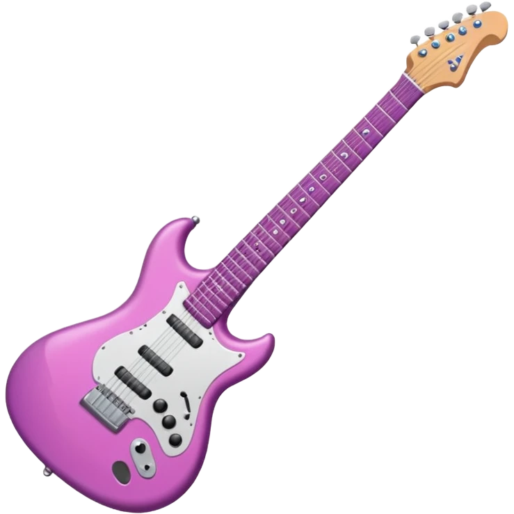 Guitarra eléctrica color morado con rosa con brillitos emoji