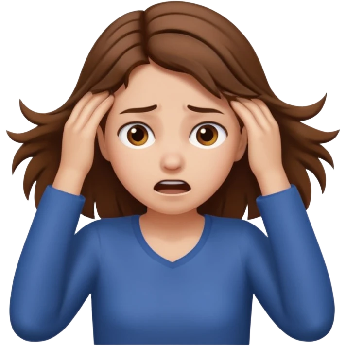 A girl pulling her hair emoji