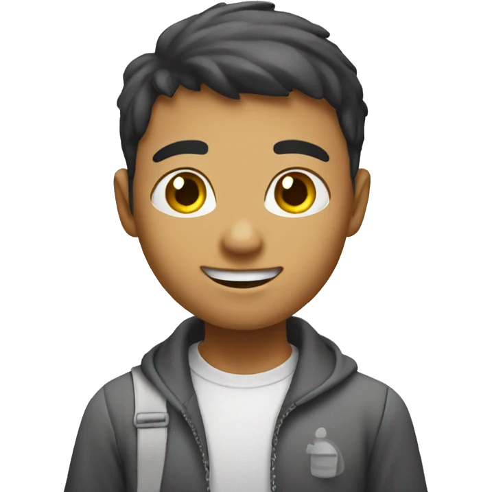 a student with white skin making a step downstairs emoji