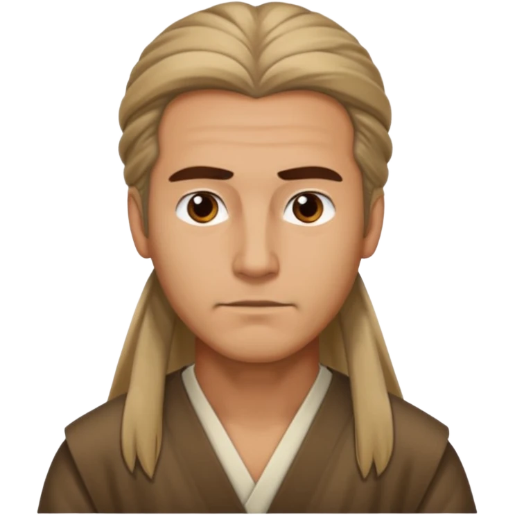 homme cheveux long attaché emoji