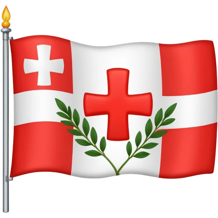 The herb of Rokiškis as a flag: devided in 4 parts... emoji