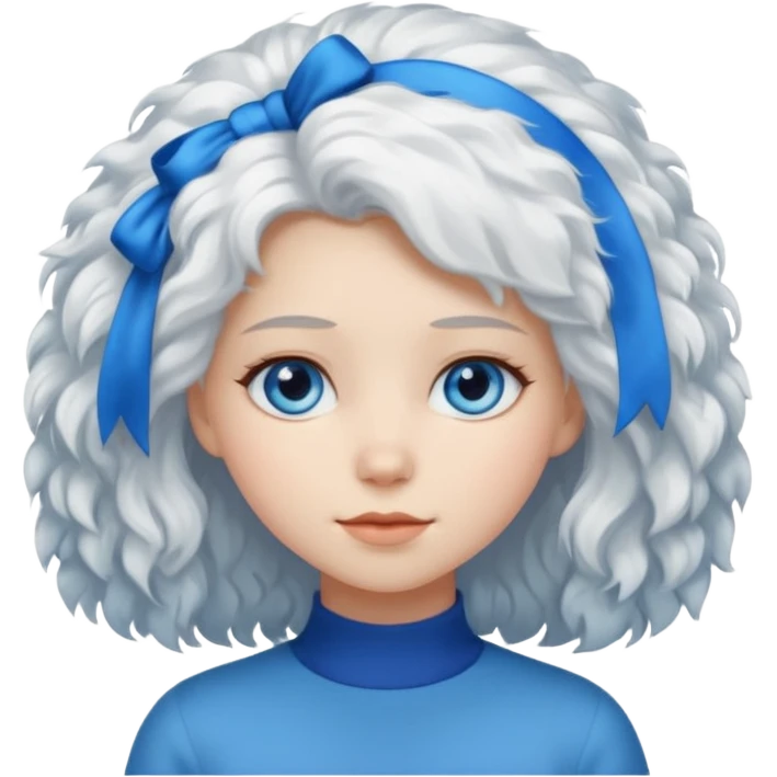 girl with white fluffy hair emoji