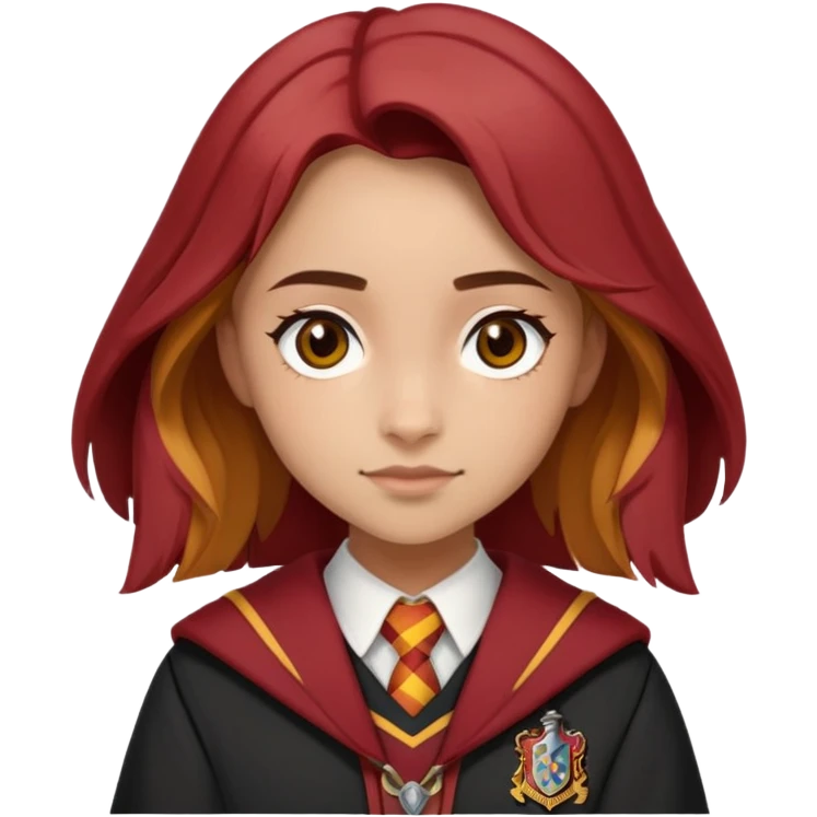 Alicia Spinnet in harry potter, wear hogwarts gryfindor uniform emoji
