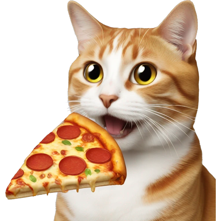 cat with pizza-ballon emoji