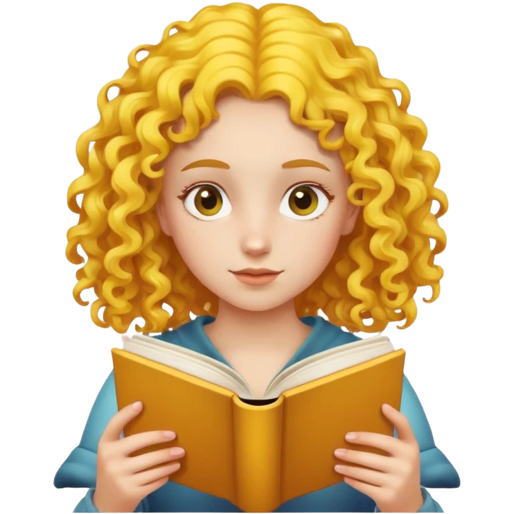kitap okuyan sari kivircik sacli kiz emoji