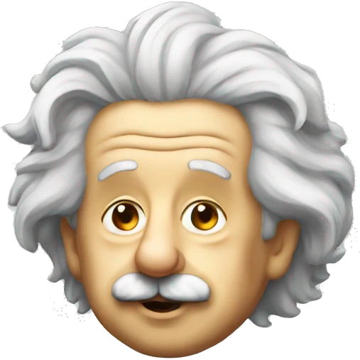 Albert Einstein with a crown emoji