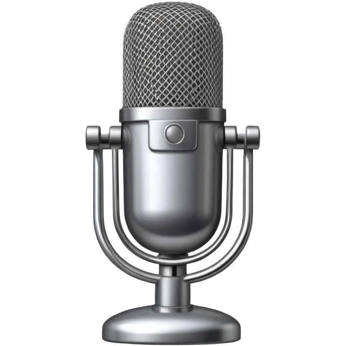 recording studio microphone with net cover emoji