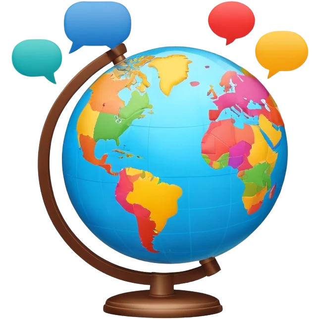 globe with translation speech bubbles emoji