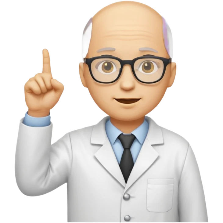 Nerd scientist emoji that with those 🤓👆🥼 but you have to make the head exactly like this 🤓without hair just yellow bald head like a normal emoji  emoji